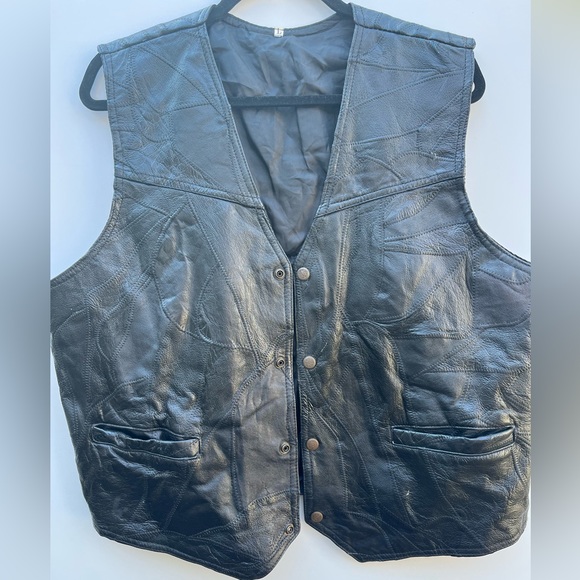 Leather Motorcycle Vest - Picture 7 of 8